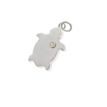 Ciondolo tartaruga con castone oro 18 kt. e diamante
