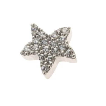 Ciondolo passante stella zirconato argento 925