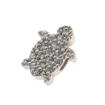 Ciondolo passante tartaruga zirconato argento 925
