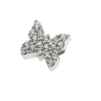 Ciondolo passante farfalla zirconato argento 925