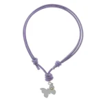 Girocollo in cotone composto da 1 ciondolo con castone in oro 18kt e diamante