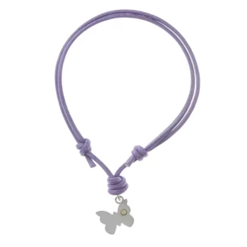 Girocollo in cotone composto da 1 ciondolo con castone in oro 18kt e diamante