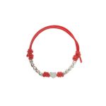 Bracciale in cotone con 10 sassi e 1 ciondolo zirconato