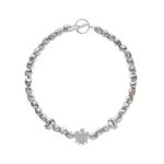 Bracciale con 32 dadini, 2 rondelle e 1 ciondolo zirconato