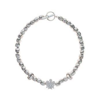 Bracciale con 32 dadini, 2 rondelle e 1 ciondolo zirconato