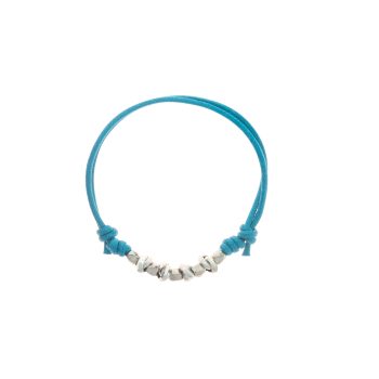 Bracciale in cotone con 5 sassi e 4 rondelle