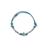 Bracciale in cotone con 10 sassi e 1 ciondolo passante