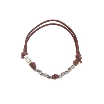 Bracciale in cotone con 10 sassi