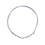 Girocollo in cotone con 6 sassi e 1 ciondolo passante zirconato